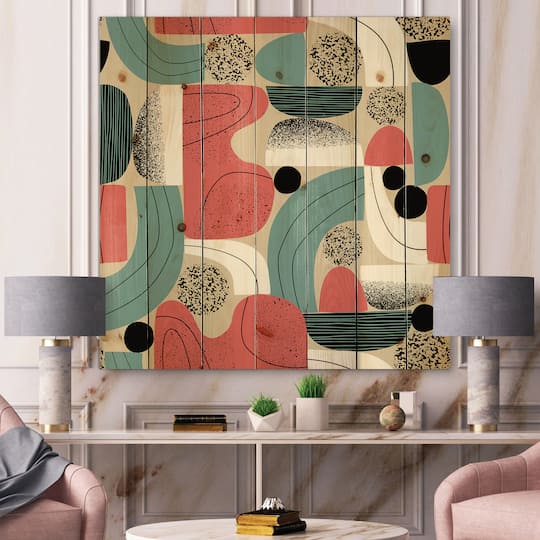 Designart - Retro Shapes With Abstract Suns and Moons III